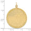 14k Patterned with Rope Edge .013 Gauge Engravable Round 34x28mm Disc with Satin Back