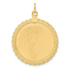 14k Patterned with Rope Edge .013 Gauge Engravable Round 31x26mm Disc with Satin Back