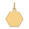 14k 15mm Hexagon Non-enameled Medical Jewelry Pendant