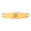 14k 60x13mm Non-enameled Oval Shape Medical ID Plate