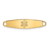 14k 34x8mm Non-enameled Oval Shape Medical ID Plate