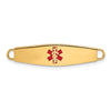 14k 34x8mm Red Enameled Oval Shape Medical ID Plate