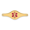 14k 34x12mm Red Enameled Shaped Medical ID Plate