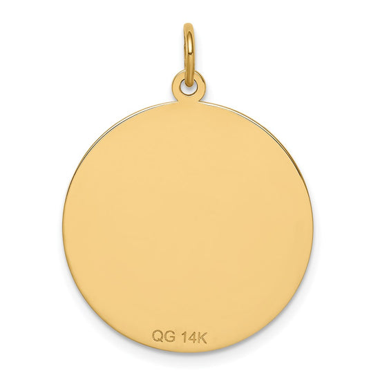 14k 22mm Round Non-enameled Medical Jewelry Pendant