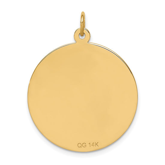 14k 25mm Round Non-enameled Medical Jewelry Pendant