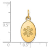 14k 16x9.5mm Oval Non-enameled Medical Jewelry Pendant