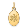 14k 16x9.5mm Oval Non-enameled Medical Jewelry Pendant