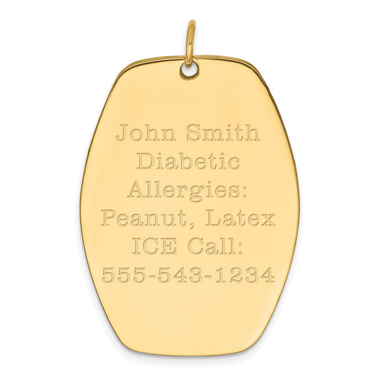 14k 36x27mm Red Enameled Medical Jewelry Pendant