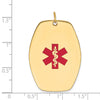 14k 36x27mm Red Enameled Medical Jewelry Pendant