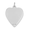 14k White Gold 19mm Heart-Shaped Red Enameled Medical Jewelry Pendant