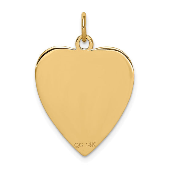 14k 19mm Heart-Shaped Red Enameled Medical Jewelry Pendant