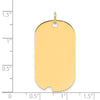 14k Plain .013 Gauge Engravable 34x19mm Dog Tag with Notch Disc Charm