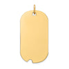 14k Plain .035 Gauge Engravable 30x16mm Dog Tag with Notch Disc Charm