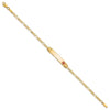 14K Medical Solid Chain/Solid Plate 26x5mm Off-Center Red Enamel Figaro Link 7 inch ID Bracelet