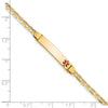 14K Medical Solid Chain/Solid Plate 26x5mm Off-Center Red Enamel Anchor Link 6 inch Baby/Child ID Bracelet