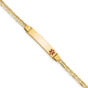 14K Medical Solid Chain/Solid Plate 26x5mm Off-Center Red Enamel Anchor Link 7 inch ID Bracelet