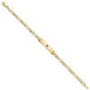 14K Medical Solid Chain/Solid Plate 26x5mm Centered Red Enamel Figaro Link 8 inch ID Bracelet