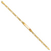 14K Medical Solid Chain/Solid Plate 26x5mm Off-Center Red Enamel Figaro Link 7 inch ID Bracelet