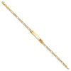 14k Medical Semi-Solid Chain/Solid Plate 26x5mm Off-Center Red Enamel Figaro Link 8 inch ID Bracelet