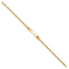 14k Medical Semi-Solid Chain/Solid Plate 26x5mm Off-Center Red Enamel Anchor Link 8 inch ID Bracelet
