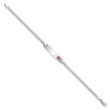 14K White Gold Medical Solid Chain/Solid Plate 26x7mm Soft Diamond Shape Off-Center Red Enamel Flat Curb Link 7 inch ID Bracelet