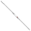 14K White Gold Medical Solid Chain/Solid Plate 26x5mm Off-Center Red Enamel Anchor Link 8 inch ID Bracelet