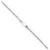 14K White Gold Medical Solid Chain/Solid Plate 26x7mm Soft Diamond Shape Off-Center Red Enamel Anchor Link 7 inch ID Bracelet