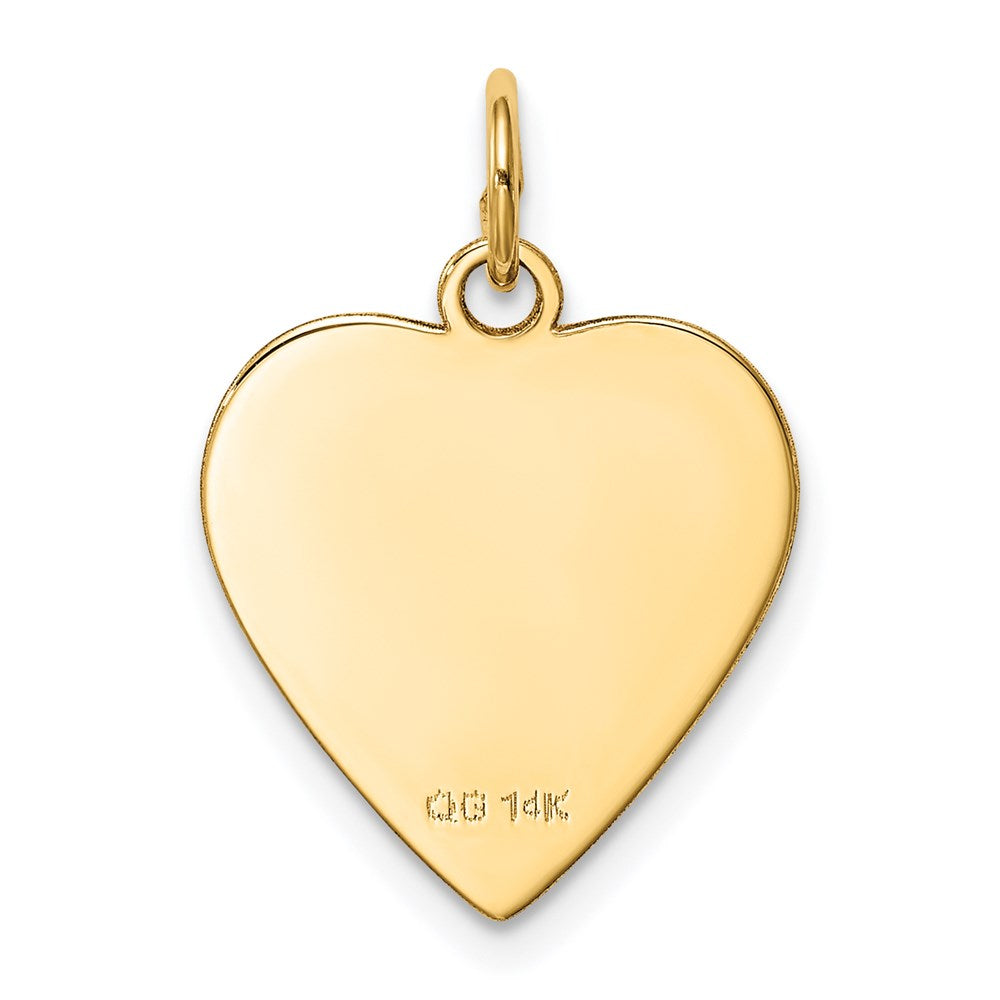 14k Plain .009 Gauge Heart Engravable 17x16.5mm Disc Charm