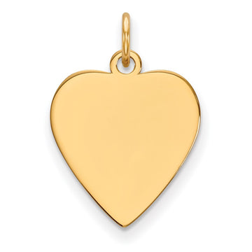 14k Plain .018 Gauge Heart Engravable 17x16.5mm Disc Charm
