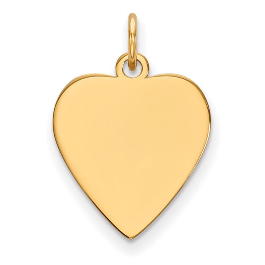 14k Plain .013 Gauge Heart Engravable 17x16.5mm Disc Charm