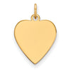 14k Plain .009 Gauge Heart Engravable 17x16.5mm Disc Charm