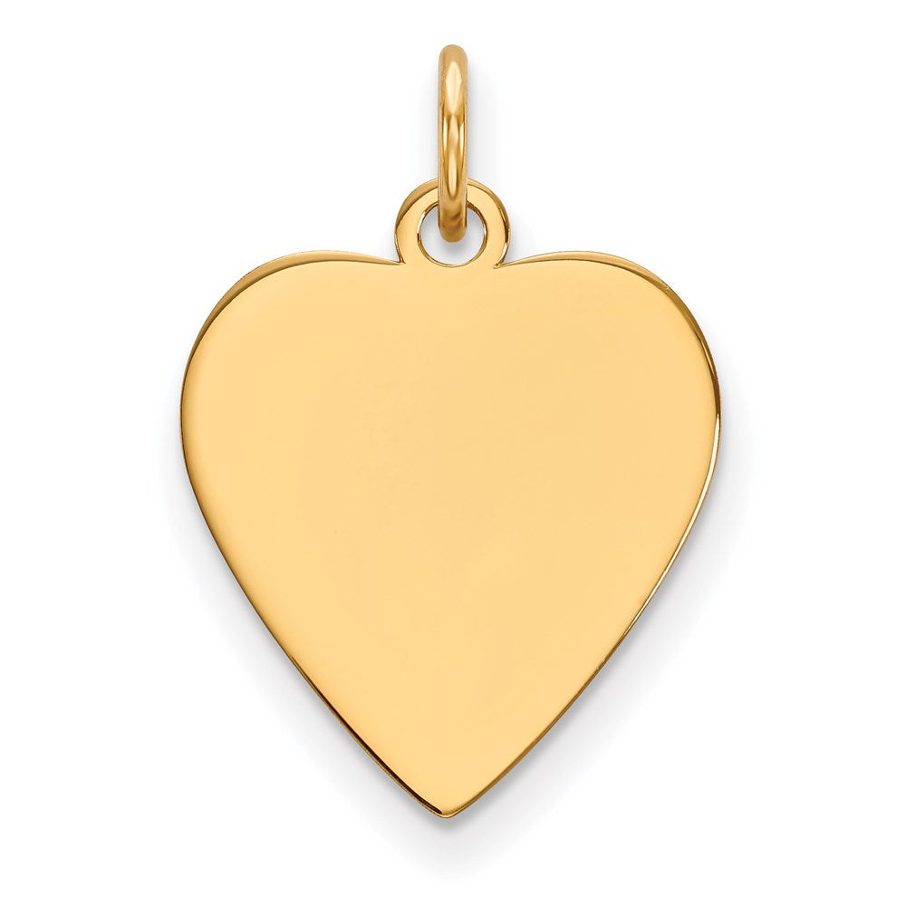 14k Plain .009 Gauge Heart Engravable 17x16.5mm Disc Charm