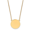14k Plain .018 Gauge Round Engravable 17x17mm Disc 18 inch Necklace