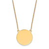 14k Plain .027 Gauge Round Engravable 19x19mm Disc 18 inch Necklace