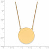 14k Plain .013 Gauge Round Engravable 22x22mm Disc 18 inch Necklace