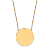 14k Plain .027 Gauge Round Engravable 22x22mm Disc 18 inch Necklace