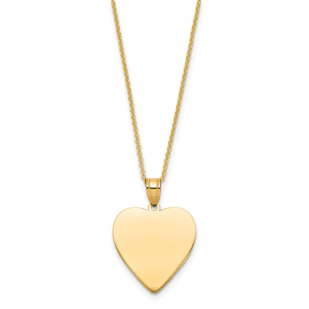 14k Plain .013 Gauge Heart Engravable Disc Necklace