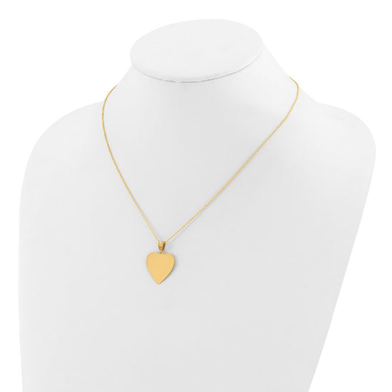 14k Plain .013 Gauge Heart Engravable Disc Necklace
