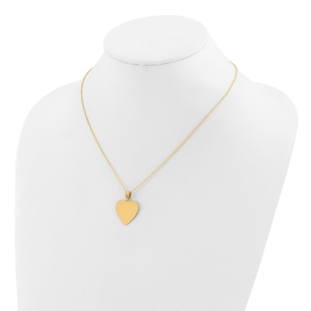14k Plain .013 Gauge Heart Engravable Disc Necklace