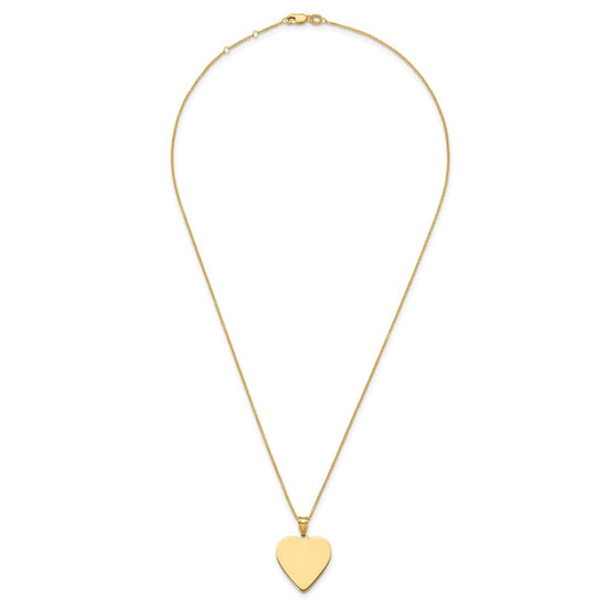 14k Plain .013 Gauge Heart Engravable Disc Necklace