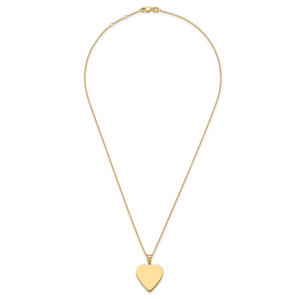 14k Plain .013 Gauge Heart Engravable Disc Necklace