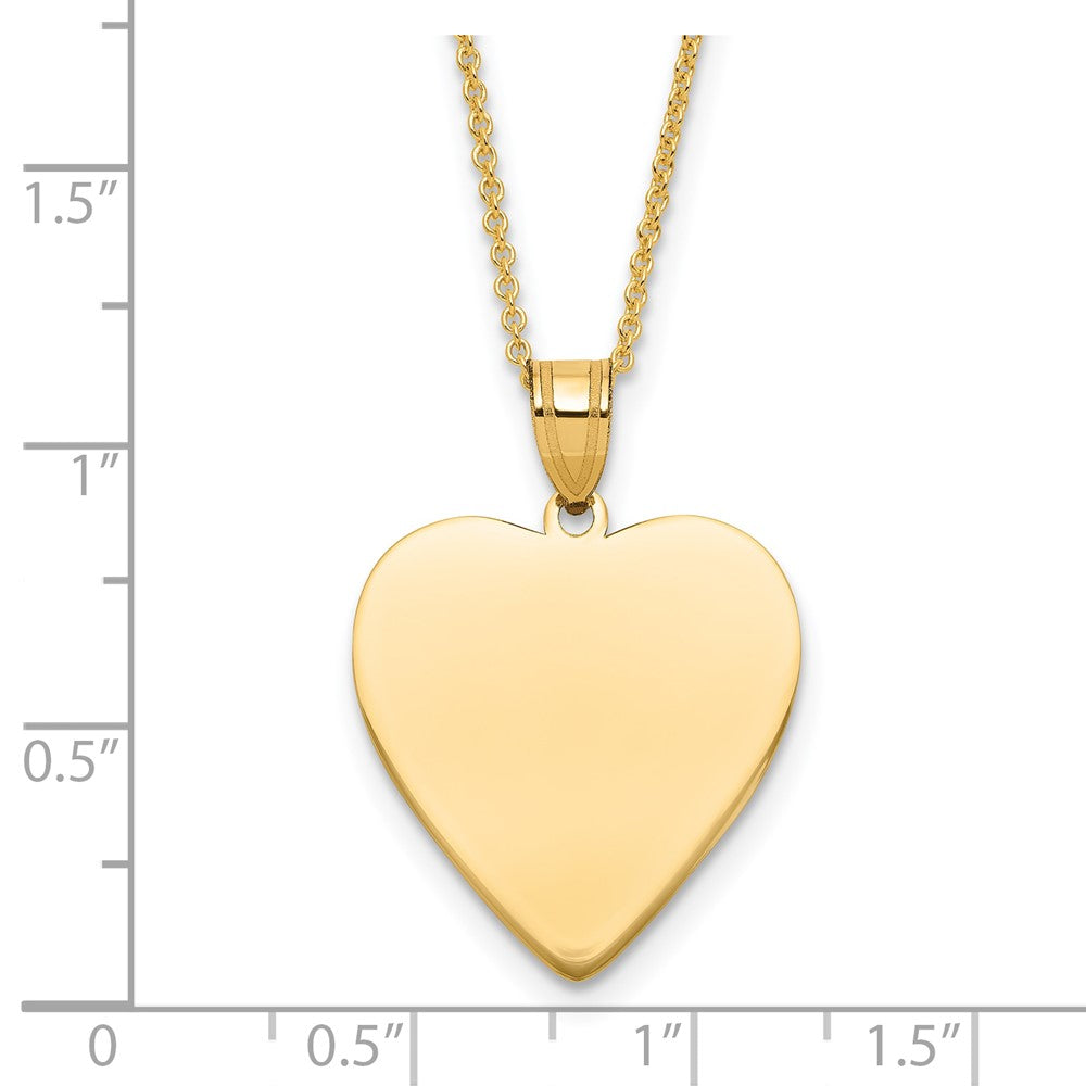 14k Plain .013 Gauge Heart Engravable Disc Necklace