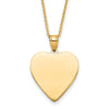 14k Plain .013 Gauge Heart Engravable Disc Necklace