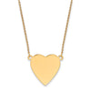 14k Plain .018 Gauge Heart Engravable 21x23mm Disc 18 inch Necklace