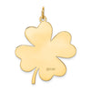 14k Plain .018 Gauge Engravable Clover 32x27mm Disc Charm
