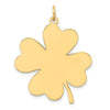 14k Plain .018 Gauge Engravable Clover 32x27mm Disc Charm