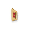 14k Polished 24x7mm Off-Center Red Epoxy Enameled Medical ID Soft Diamond Shape Plate # 816