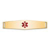 14K 36x9mm Centered Red Epoxy Enameled Soft Diamond Shape Medical ID Plate # 818