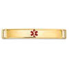 14K 35x6mm Centered Red Epoxy Enameled Medical ID Plate # 818