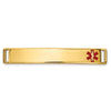 14K 36x6mm Off-Center Red Epoxy Enameled Medical ID Plate # 818